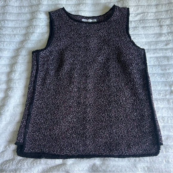 Dex The Suit Shop Black Speckled Sleeveless Office Attire Sleeveless Top - Picture 1 of 7